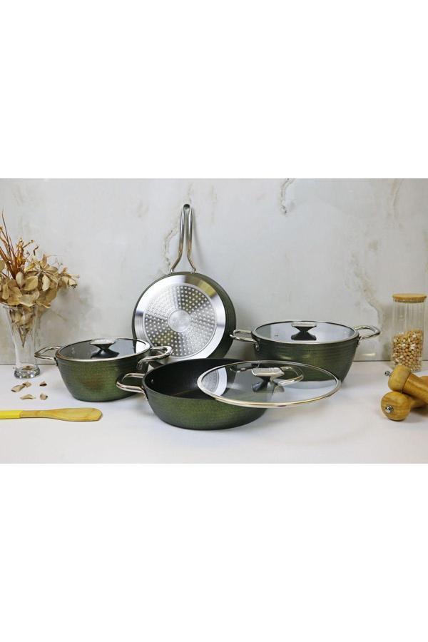 Evita 7 Parça Granit Tencere Set - Indüksiyon Taban - Image 1