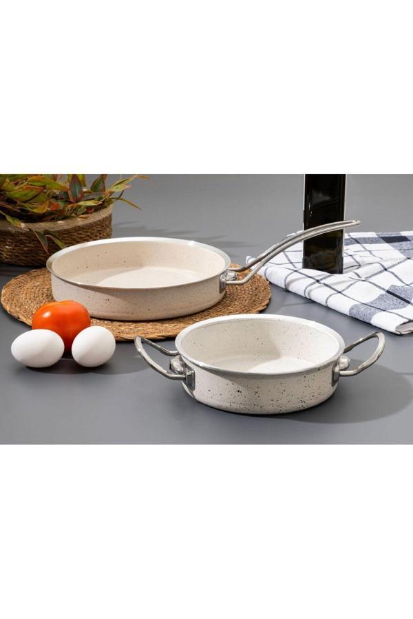 Plt Design Granit Yapışmaz Taban İkili Tava Seti - Image 1
