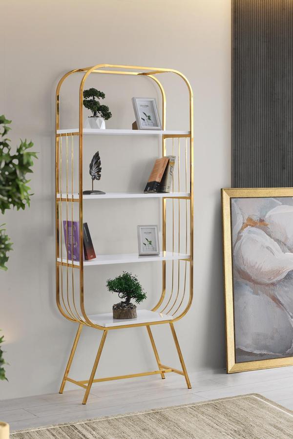 Metal Kitaplık 4 Raflı Ev Ofis Rafı Dosya Kitap Rafı - Image 1