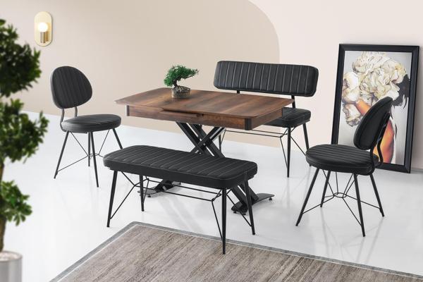 Milano Açılır Mdf X Ayak Masa Ahtapot Bench Takım - Image 1