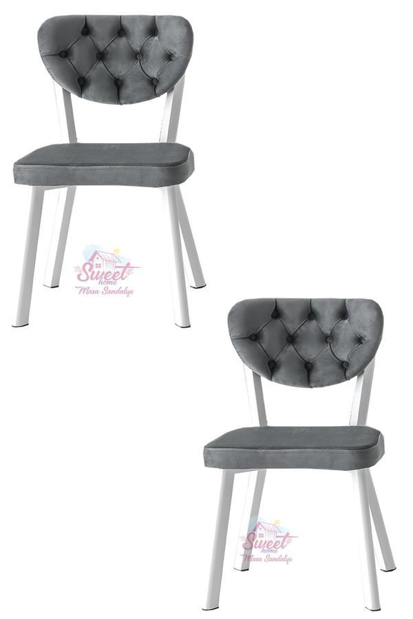 Simge Metal Sandalye Renkli Ayak 2 Li Set Cafe,Restaurant,Mutfak,Salon,Yemek Odası Sandalyesi  - Image 1