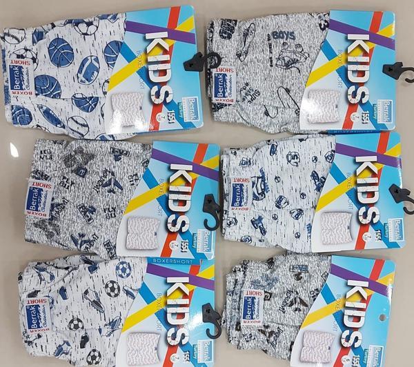 BERRAK 1554 ERKEK ÇOCUK DESENLİ BOXER ŞORT 10 ADET - Image 1