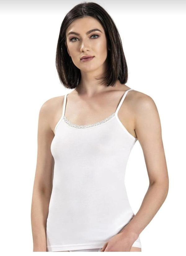 JİBER 613 BAYAN ÖNÜ DANTELLİ İP ASKILI ATLET 6 ADET - Image 1