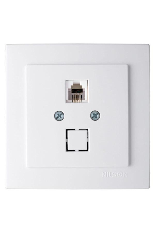Touran Beyaz Numeris Telefon Prizi Rj 45 Cat 3 Mek - Image 1