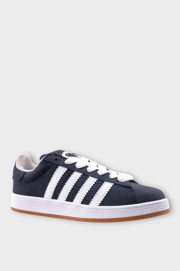 Unisex Kampüs Spor Ayakkabı LACİVERT - BEYAZ - Image 1