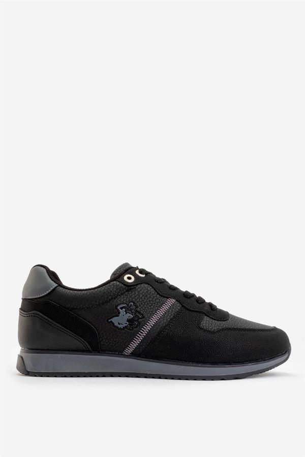 Erkek Günlük Cilt Sneaker Ayakkabı SİYAH - FÜME - Image 1