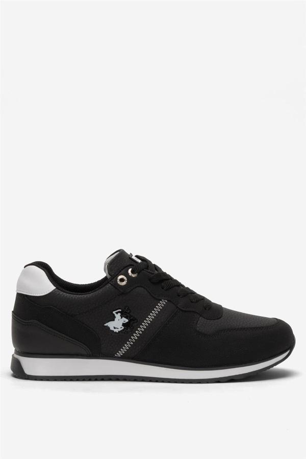 Erkek Günlük Cilt Sneaker Ayakkabı SİYAH - BEYAZ - Image 1