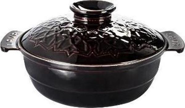 Lava Yuvarlak Tencere 26 cm Demir Döküm Tencere Majolica Mor - Image 1