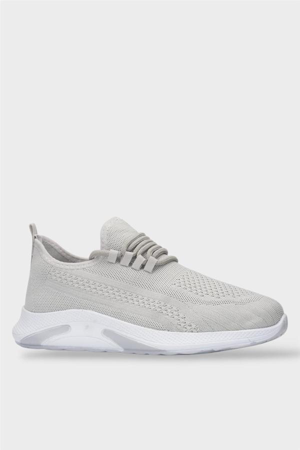 Unisex Yazlık Triko Spor Ayakkabı GRİ - BEYAZ - Image 1