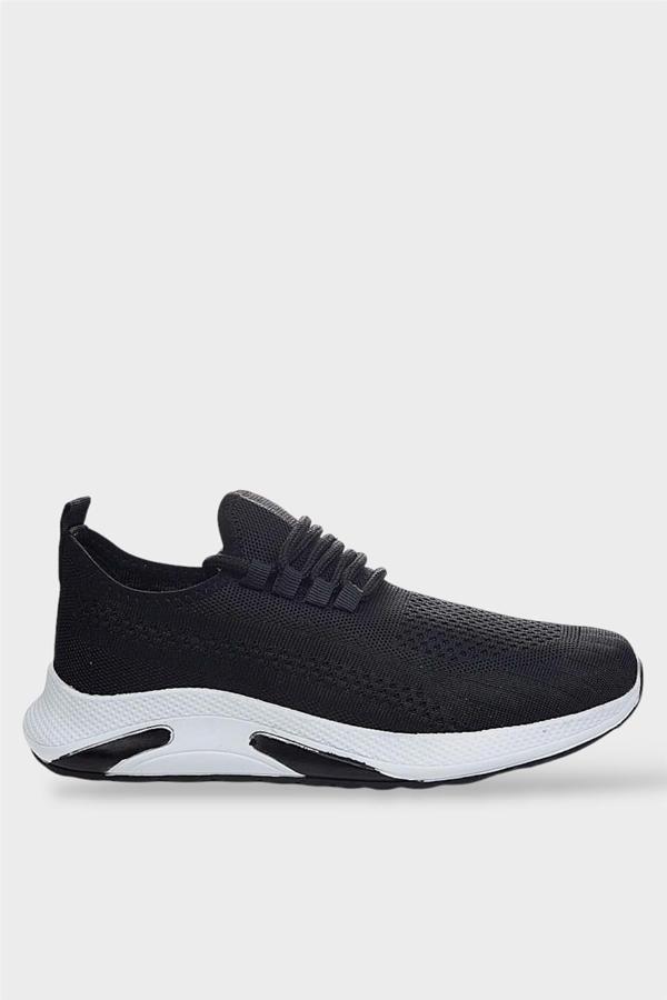Unisex Yazlık Triko Spor Ayakkabı SİYAH - BEYAZ - Image 1