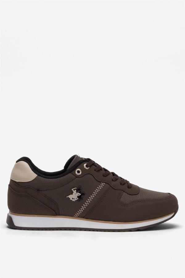 Erkek Günlük Cilt Sneaker Ayakkabı KAHVERENGİ - BEJ - Image 1