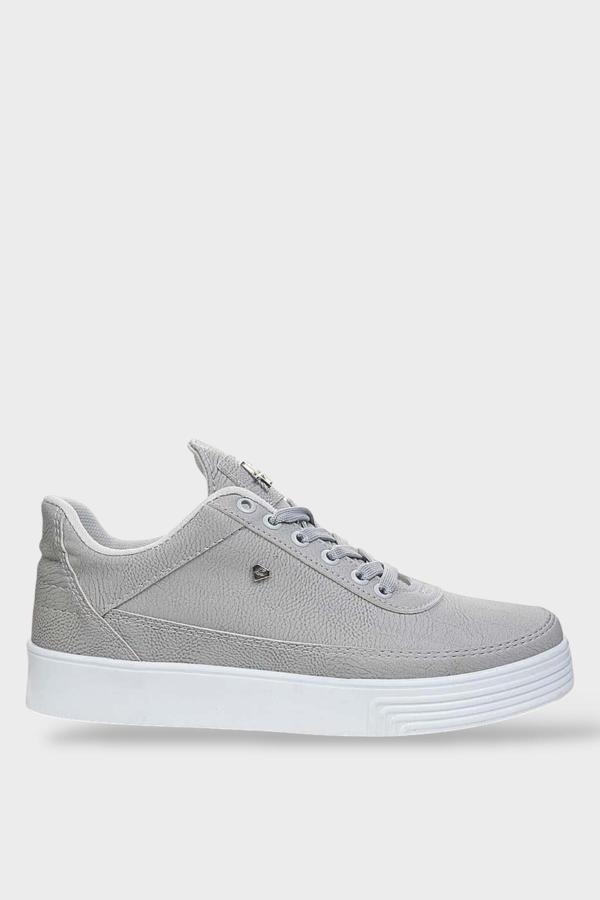 Erkek Günlük Yumuşak İç Astarlı Şık Sneaker Spor Ayakkabı GRİ - Image 1