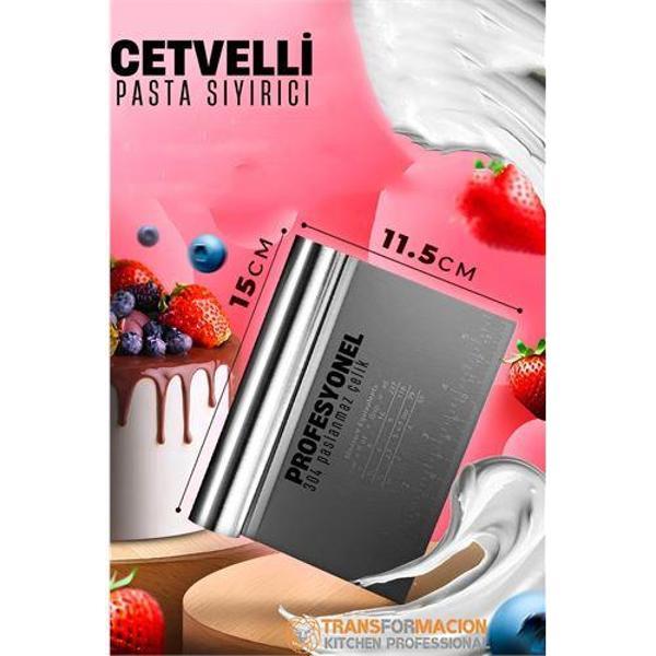 Modacar Pasta Spatulası - Profesyonel Hamur Sıyırıcı - Ölçü Cetvelli Pasta Hamur Spatulası - Image 1