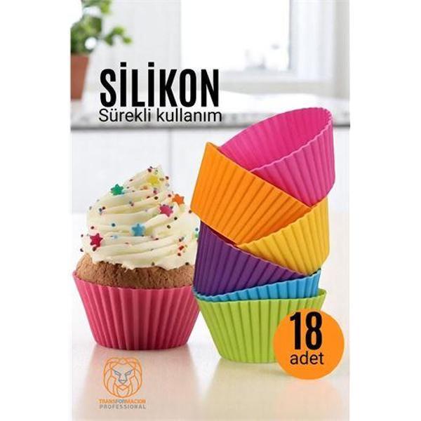 Modacar Silikon Muffin Kalıbı - Sürekli Kullanım Muffin Kek Kalıbı 18 ADET - Image 1
