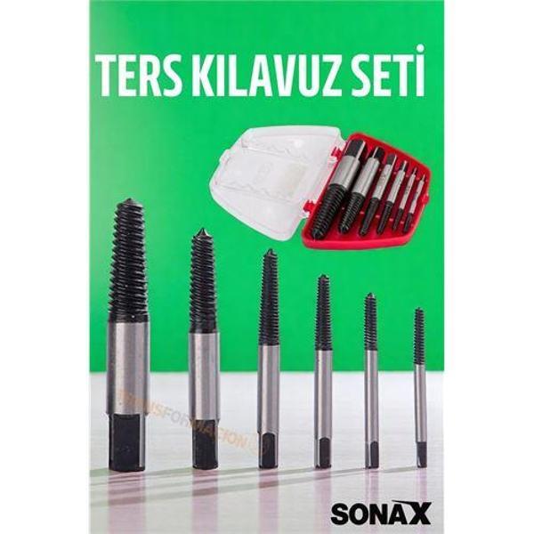 Modacar Ters Kılavuz 6 lı Set Saf Çelik Kırık Civata Vida Sökücü Kırılmış Vida Civata Sökme Aparatı - Image 1
