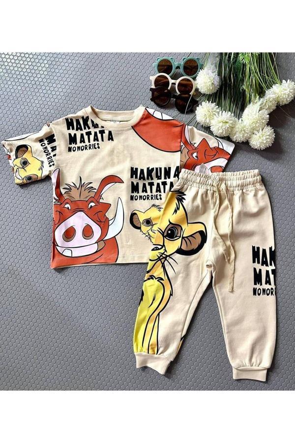 Lav Mer Kids Hakuna Matata Eşofman Alt + Tişört Takımı 1-6 Yaş - Image 1