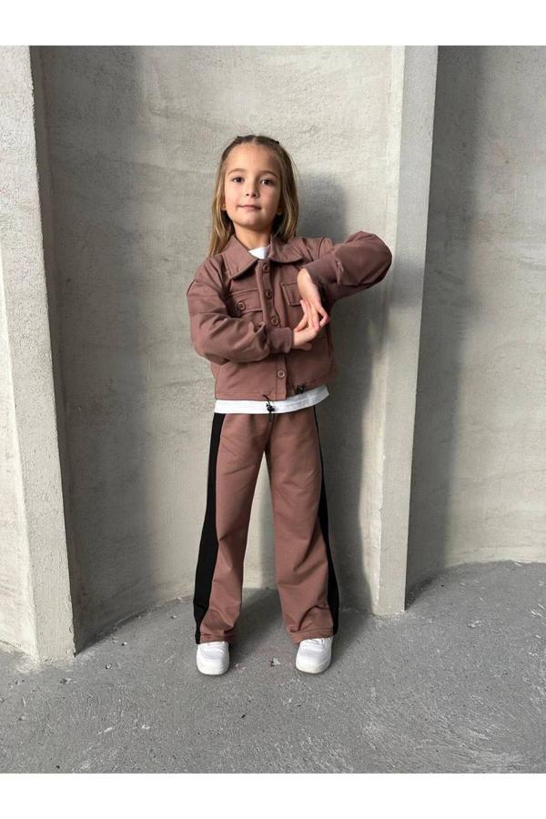 Lav Mer Kids Hey You Kız Çocuk Eşofman Alt Üst 3'Lü Takım - Image 1