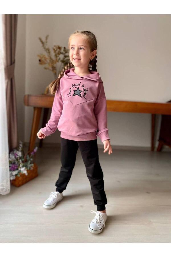 Lav Mer Kids Kız Çocuk Yıldız Detaylı Alt Ust Takım. - Image 1