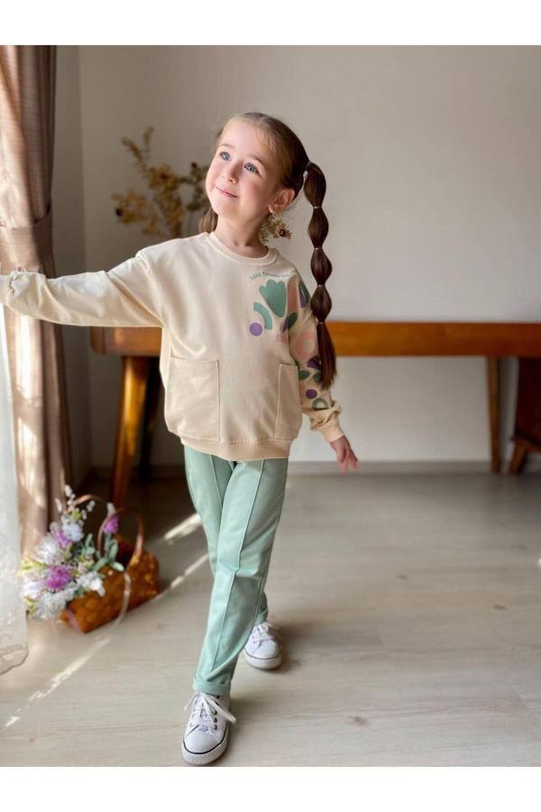 Lav Mer Kids Kız Çocuk Kalp Baskılı 2'Li Takım. Pamuklu Mükemmel Kalite - Image 1