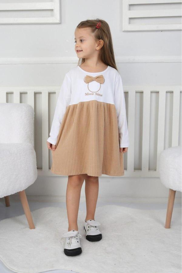 Lav Mer Kids Papyonlu Kız Çocuk Elbise 3-8 Yaş - Image 1