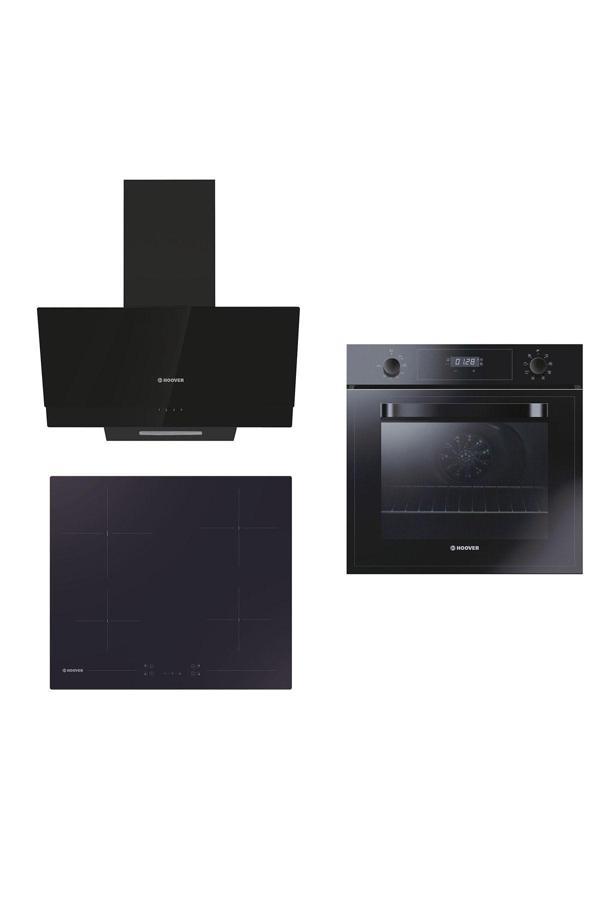 Hoover Yeni Elektrikli Siyah Cam 3'Lü Ankastre Set (3051B-Hh64Ccb-Hdg6C2Gbtk) - Image 1