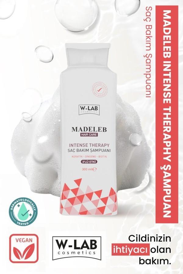 W-Lab Kozmetik Madeleb Intense Therapy Keratin Şampuan 300 ML  - Image 1