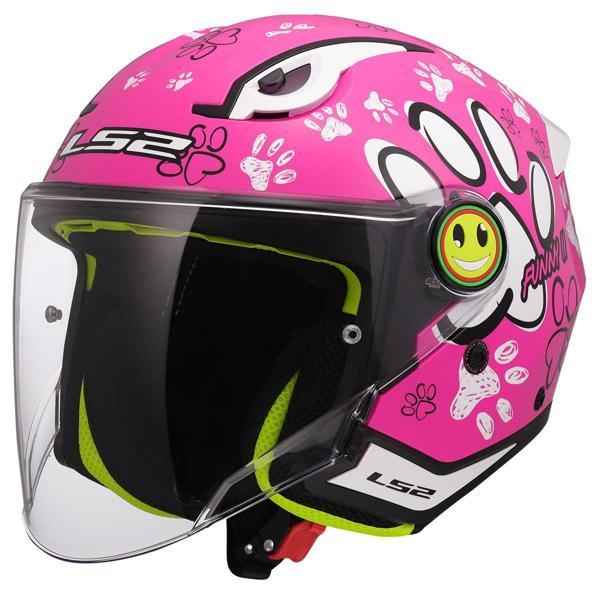 Ls2 Funny 2 Yarım Çocuk Kaskı Paws Pembe - Image 1