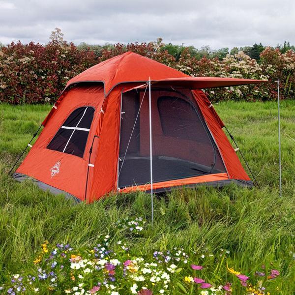 Tam Otomatik Su Geçirmez Kamp Çadırı Kırmızı 240x240x170 ( 4-5 Kişilik )  - Image 1