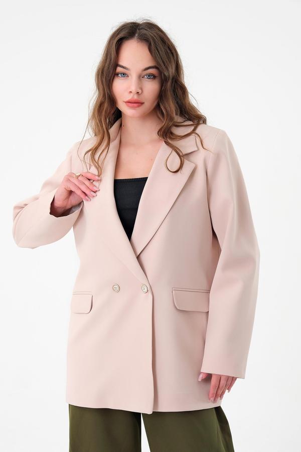 Taş Çift Düğmeli Blazer Ceket - Image 1