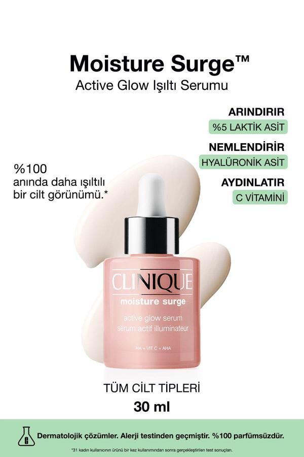 Clinique Moisture Surge™ Active Glow Işıltı Serumu 30Ml | C Vitamini, Hyalüronik Asit, Laktik Asit - Image 1