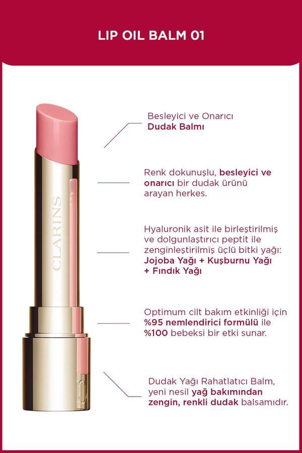 Clarins Lıp Oıl Balm 01 2.9Gr - Dudak Balmı Transparan Pembe - Image 1