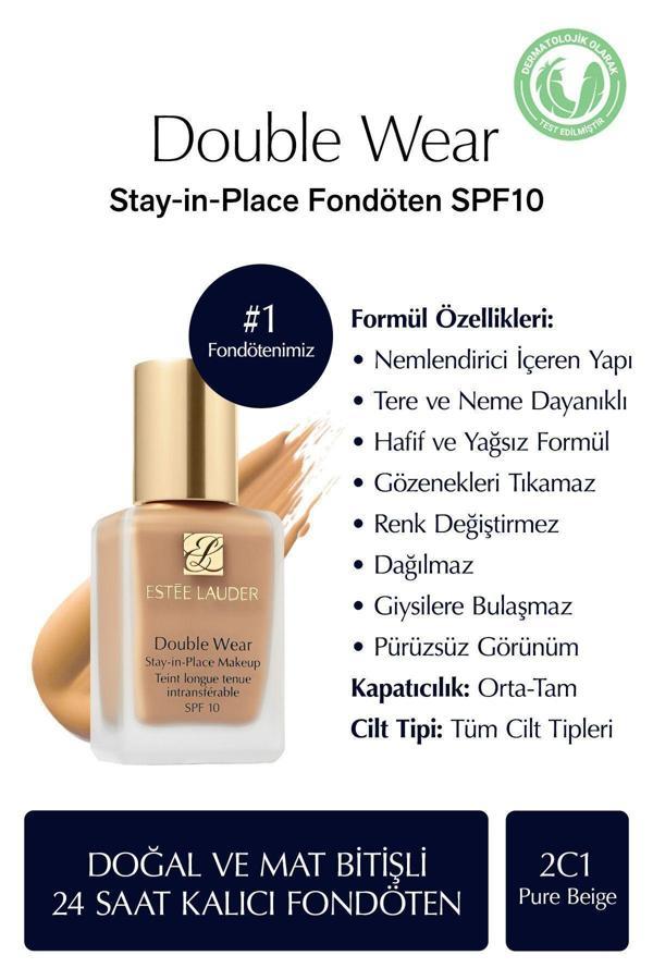 Estee Lauder Foundation Spf 10 ( 2C1 Pure Beige ) -30 Ml İs Easily Applied To The Skinmzvg45 - Image 1