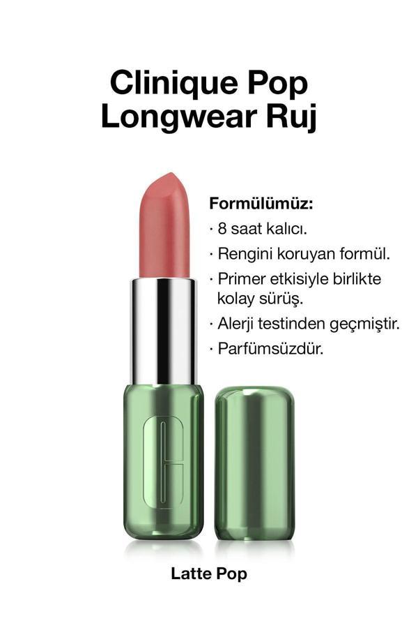 Clinique Pop Longwear™ Gün Boyu Kalıcı Ruj - Renk: Latte Pop 3.9G | Mat Bitiş - Image 1