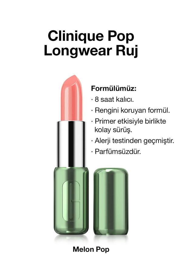 Clinique Pop Longwear™ Gün Boyu Kalıcı Ruj - Renk: Melon Pop 3.9G | Parlak Bitiş - Image 1