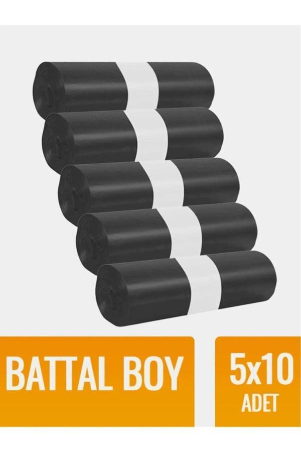 Tbyshop 5 Rulo Çöp Torbası Battal Boy 10’Lu Kalın 72X95 Çöp Poşeti - Image 1