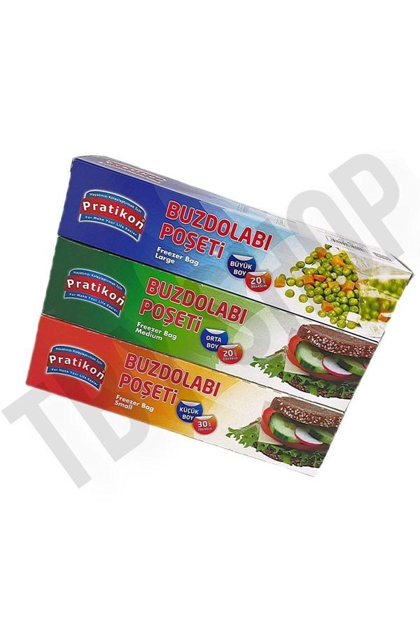 Tbyshop Küçük Orta Büyük 3 Adet Buzdolabı Poşeti Seti - Image 1