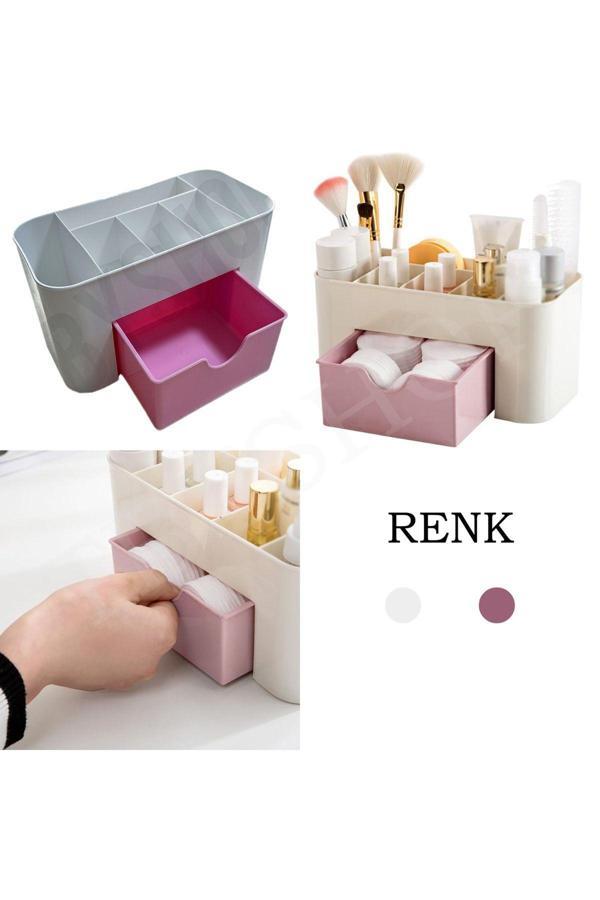 Tbyshop Masaüstü Çekmeceli Organizer Makyaj Organizeri Gizli Bölmeli Organizer 1 Adet - Image 1