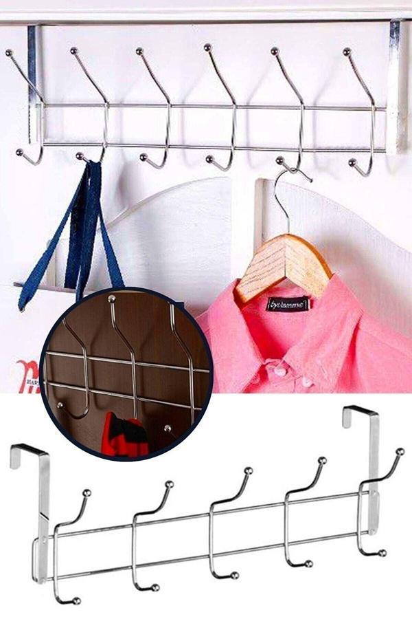 Tbyshop Metal Pratik 12 Kancalı Banyo Mutfak Kapı Askılığı Amerikan Askı - Image 1
