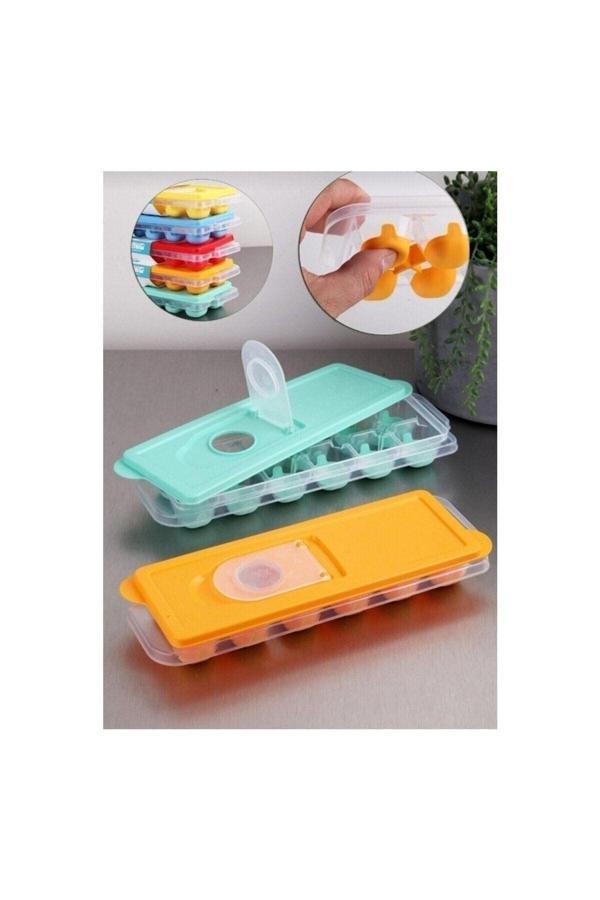 Tbyshop Yapışmaz Silikon Buz Kalıbı Bas Çıkar Slikon Buz Kalıbı Küp Buz Kalibi Buzluk 1 Adet - Image 1