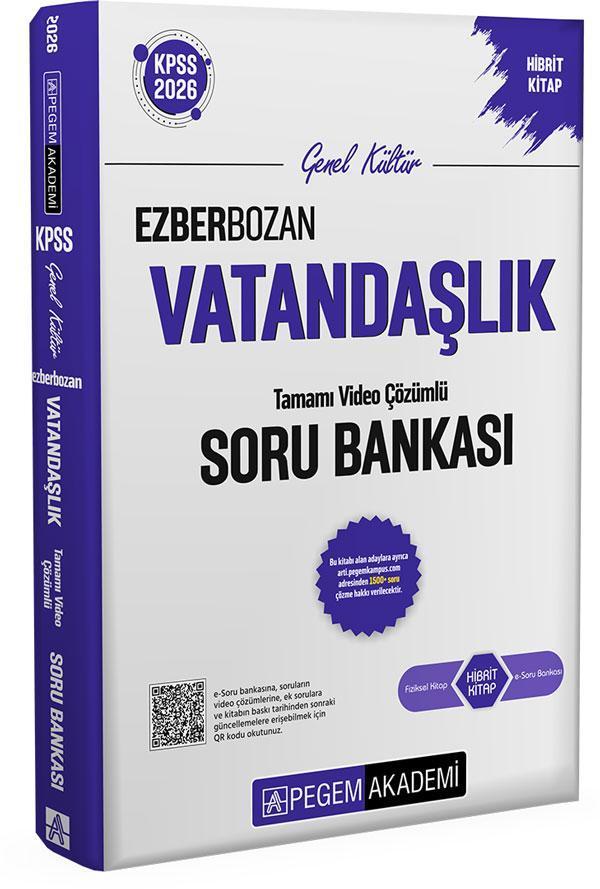 2026 KPSS Genel Yetenek Genel Kültür Ezberbozan Vatandaşlık Tamamı Video Çözümlü Soru Bankası Pegem  - Bi bigelio - Image 1