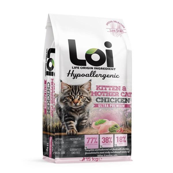 Loi Hipoalerjenik Yavru Kedi Maması Tavuklu 15 Kg - Image 1