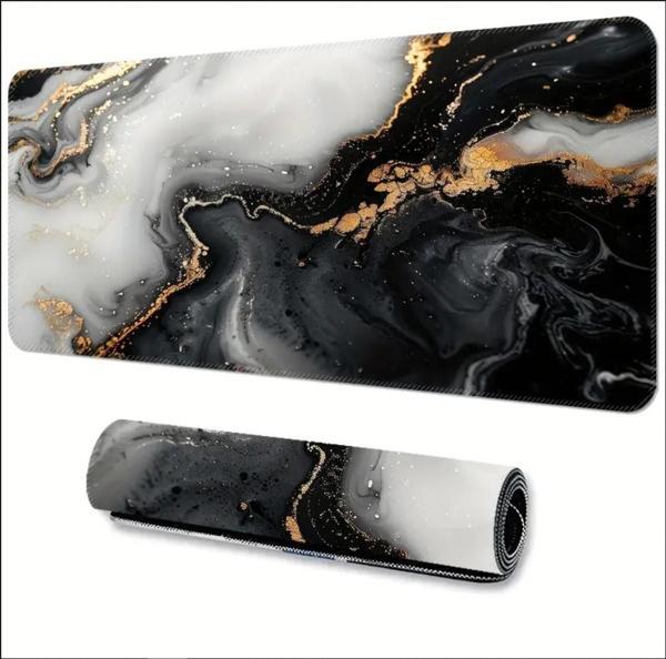 70X30 CM  YALDIZLI MERMER TASARIMI KAYDIRMAZ TABAN SPEED YÜZEY OYUNCU MOUSE PAD GAMİNG - Image 1