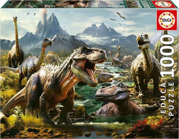 Educa 1000 Parça Puzzle Vahşi Dinozorlar - 19924 - Fierce Dinosaurs - Image 1