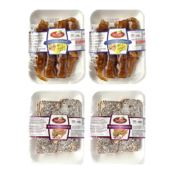 Seyyidler Cevizli Sucuk 300 gr ve Fındıklı Cezerye 300 gr 4 lü Karma Paket - Image 1