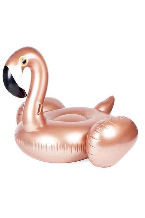 Dev Şişme Flamingo Altın Renkli 192x180cm. ile Yazın Yıldızı Siz Olun! - Image 1