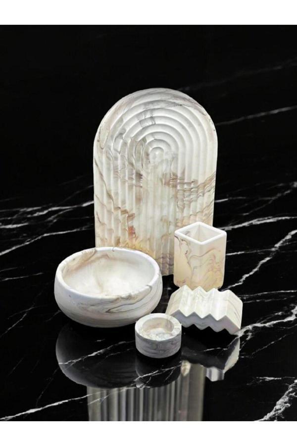 Trust Stone Marble Serisi Havluluk Ve Diş Fırçalık Banyo Seti - Image 1