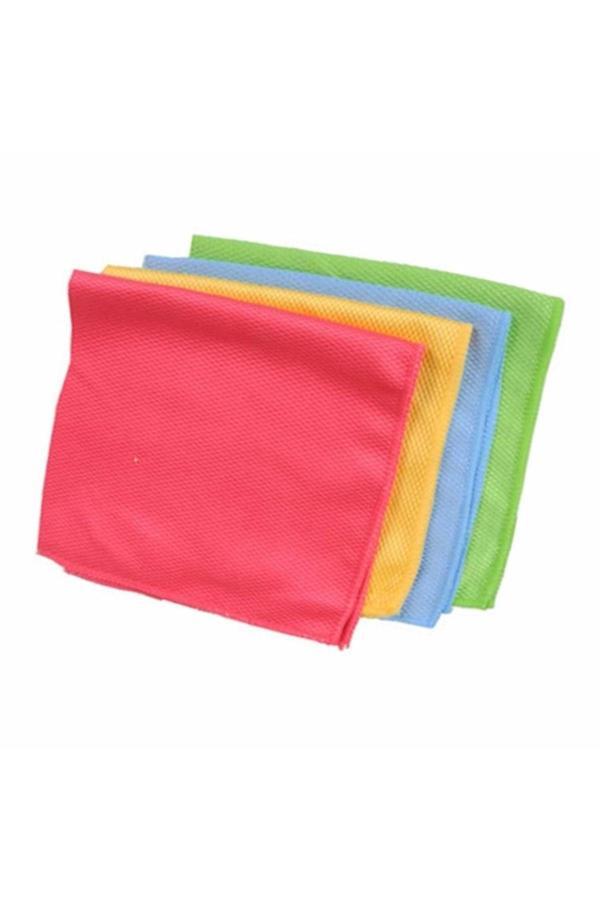 Elcy 40X40 Mikrofiber Cam Bezi Süet Oluklu 52 Gr (3 Adet ) Sarı Mavi Yeşil Pembe Renklerde - Image 1