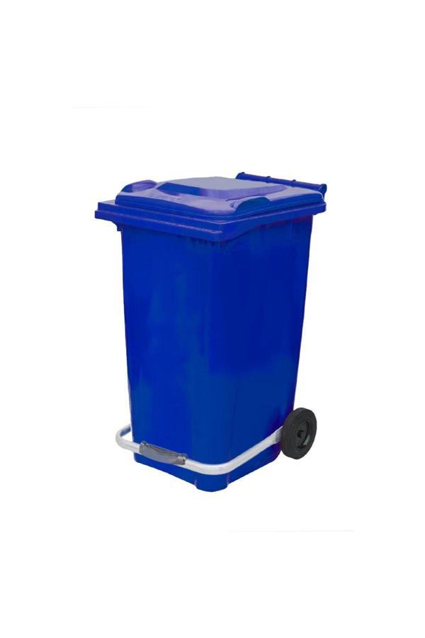 Elcy 240 Lt Mavi Metal Pedallı Çöp Konteyneri (Isıya Dayanıklı) - Image 1