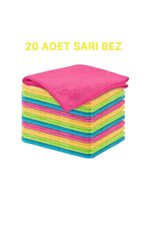 Elcy Mikrofiber Temizlik Bezi 20'Li 40X40 Mutfak Yer Banyo Temizleme Bezi Havlu Bez Karışık Renk - Image 1