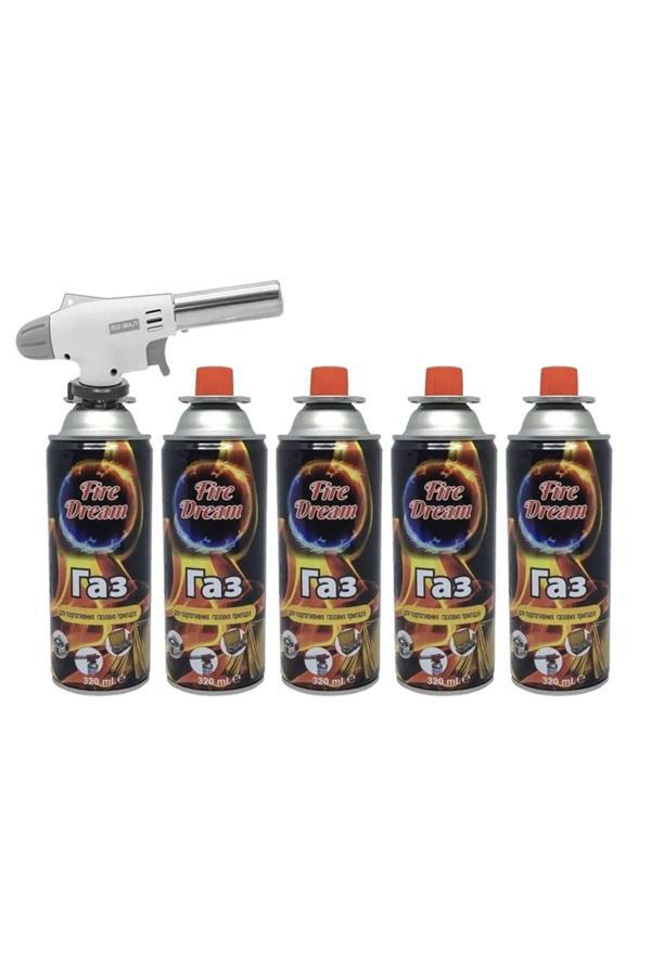 Campıng Tıme 1300 Derece Profesyonel Pürmüz Çakmak Ws-509C 5 Adet Flash Bütan Propan Gaz Kartuşu Kamp Gazı - Image 1